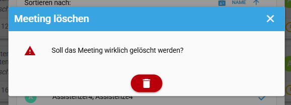 Teamsitzung löschen Dialog