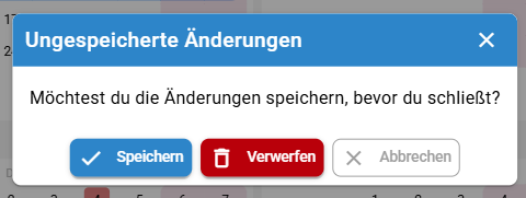 Ungespeicherte Änderungen