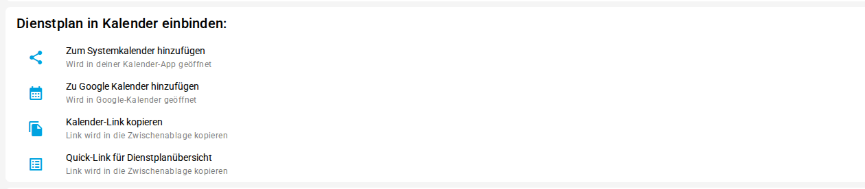 Kalender Sync-Link
