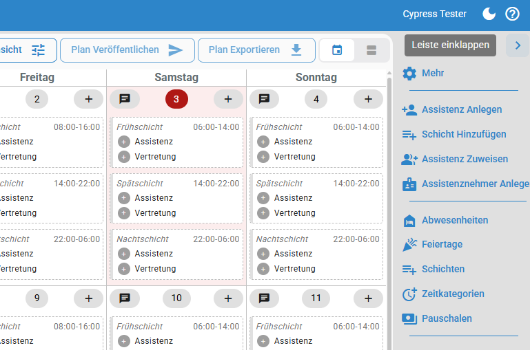 Ausgeklappte Werkzeugleiste
