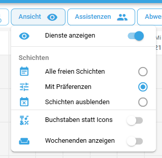 View options