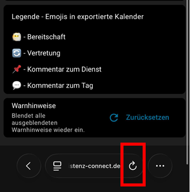 Safari-Menü öffnen