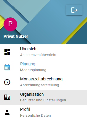 Organisation öffnen