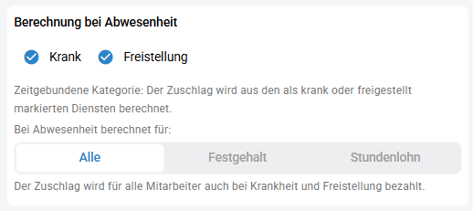 Berechnung bei Abwesenheit