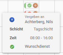 Präferenzen bei belegten Schichten