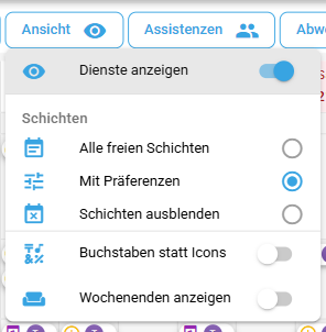 Ansichtseinstellungen