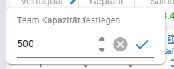 Kapazität eingeben