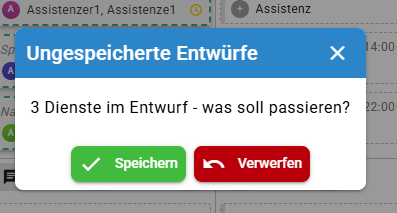 EntwĂĽrfe verwerfen Dialog