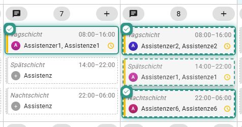 Mehrere Dienste auswählen