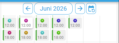 Eigene Dienste in der Monatsansicht