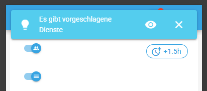 Benachrichtigung vorgeschlagene Dienste