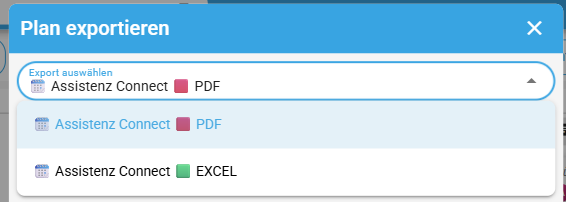 Export-Format auswählen