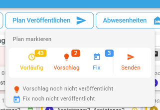 Menü „Plan markieren"